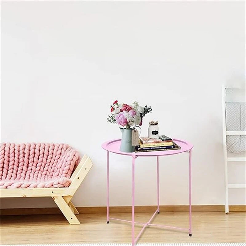 Table d'appoint métallique avec plateau