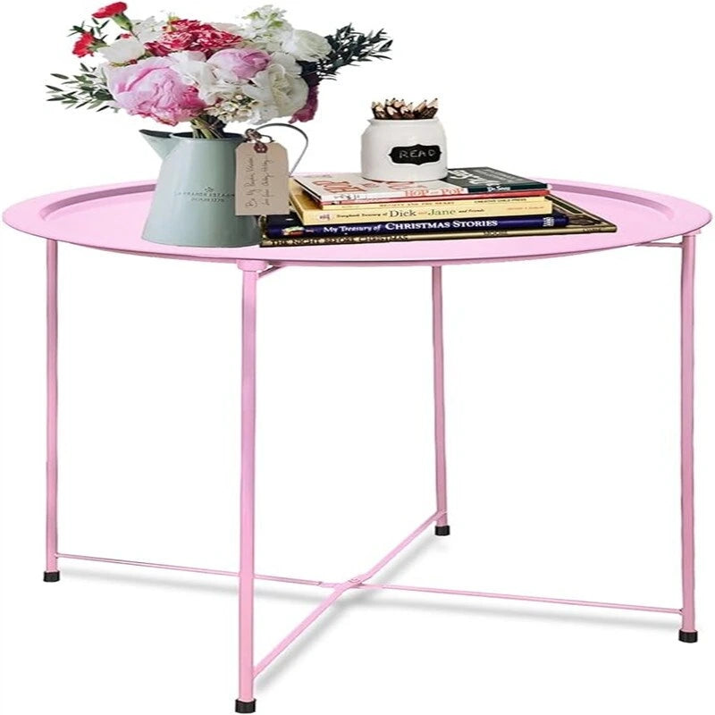 Table d'appoint métallique avec plateau