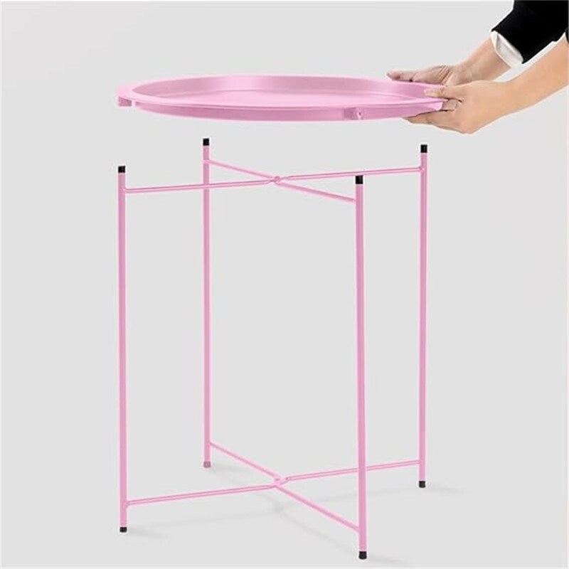 Table d'appoint métallique avec plateau