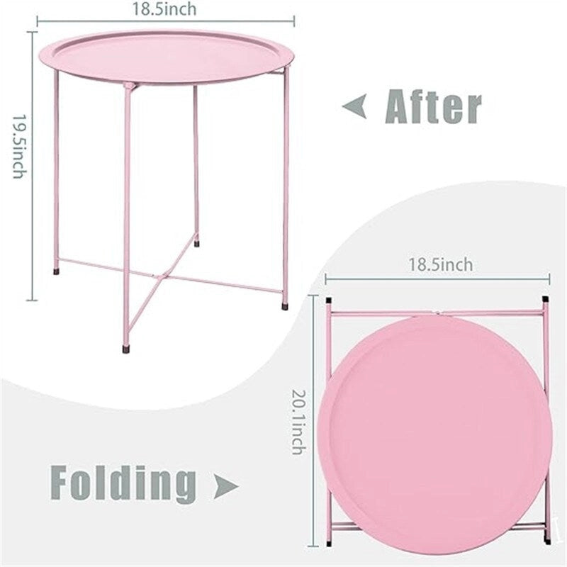 Table d'appoint métallique avec plateau