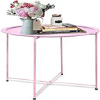Table d'appoint métallique avec plateau