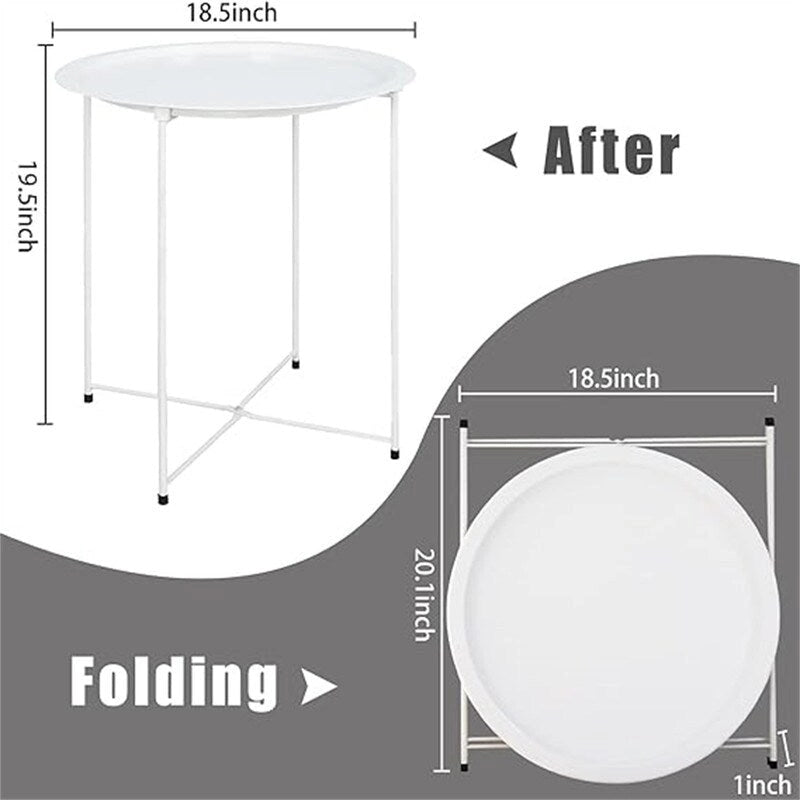Table d'appoint métallique avec plateau
