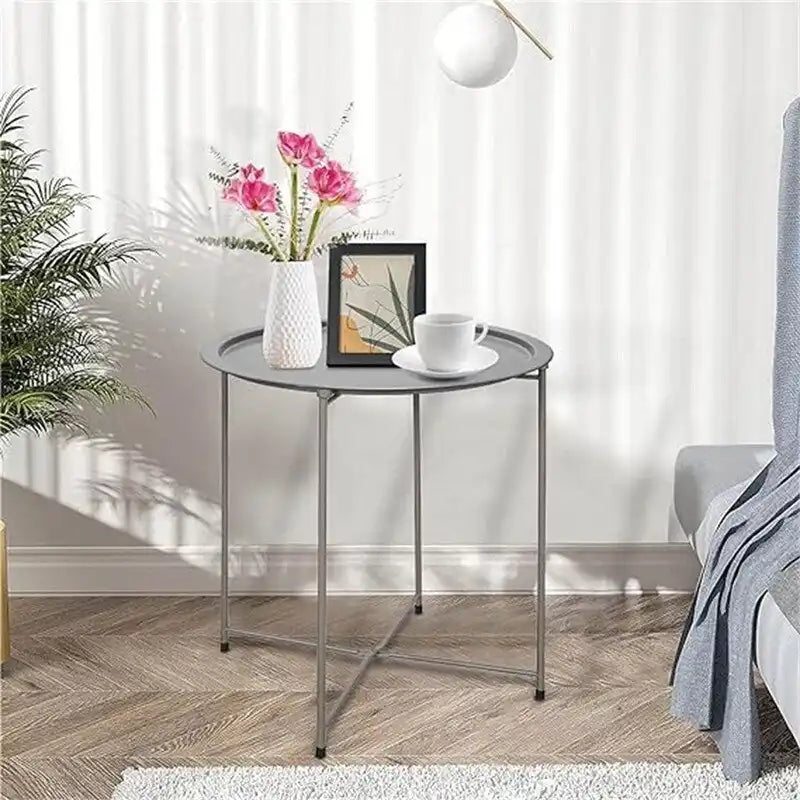 Table d'appoint métallique avec plateau