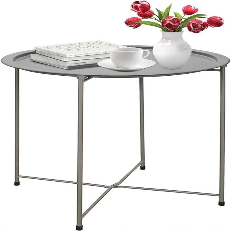 Table d'appoint métallique avec plateau