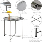 Table d'appoint métallique avec plateau