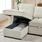 Canapé d'angle en L inclinable avec rangement