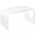 Table basse cascade en acrylique, transparente, rectangulaire longue, épaisseur 15 mm, 81 cm