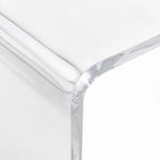 Table basse cascade en acrylique, transparente, rectangulaire longue, épaisseur 15 mm, 81 cm