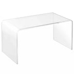 Table basse cascade en acrylique, transparente, rectangulaire longue, épaisseur 15 mm, 81 cm
