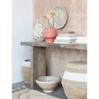 Console en bois recyclé avec finition blanchie vieillie - 72,0L x 13,0l x 32,0H