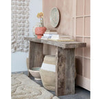 Console en bois recyclé avec finition blanchie vieillie - 72,0L x 13,0l x 32,0H