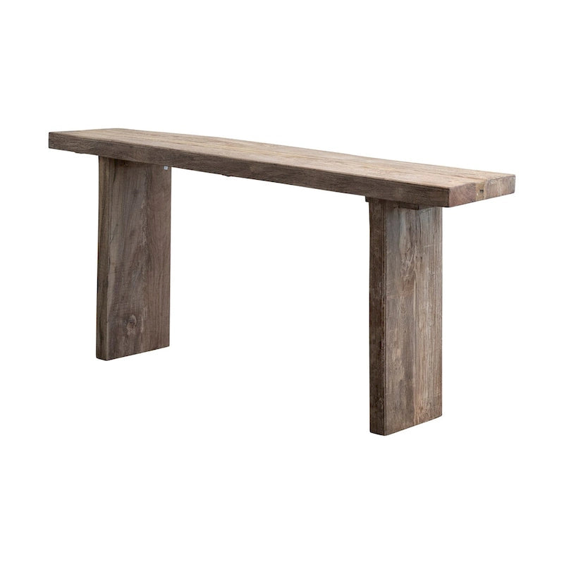 Console en bois recyclé avec finition blanchie vieillie - 72,0L x 13,0l x 32,0H