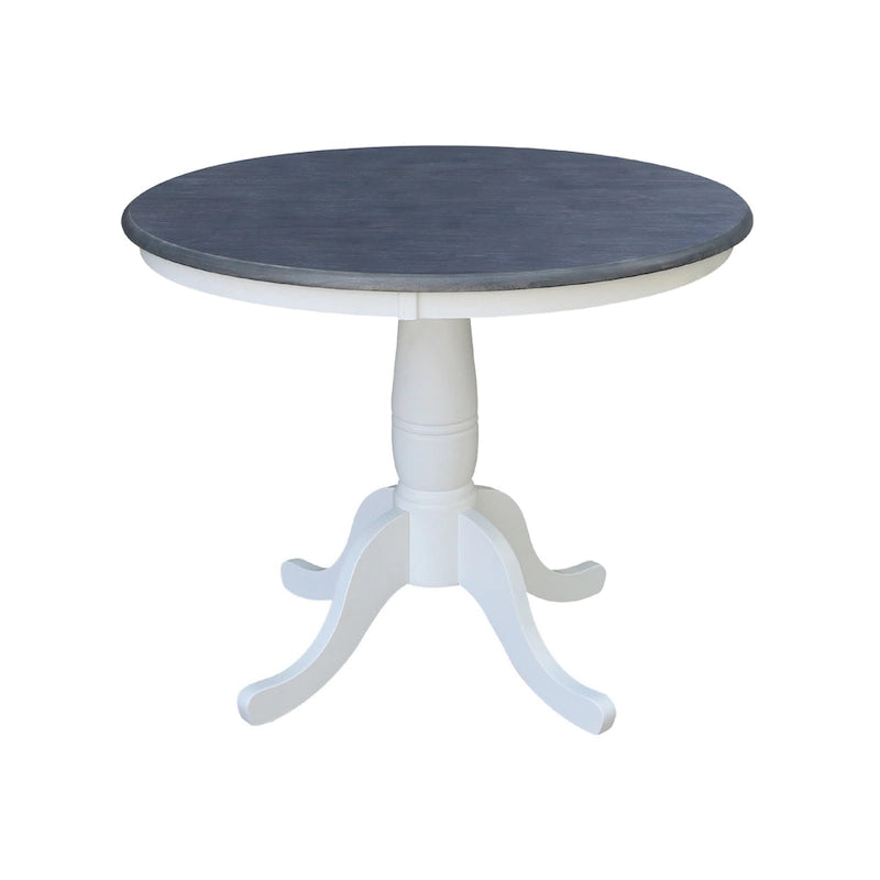 Table de salle à manger à pied central ronde de 36 po avec 4 chaises de salle à manger à dossier en X