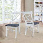Table de salle à manger à pied central ronde de 36 po avec 4 chaises de salle à manger à dossier en X