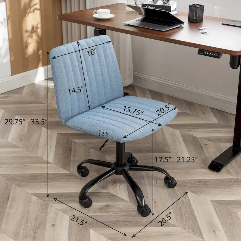 Chaise de bureau pivotante en tissu Masar