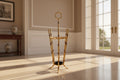 Antique Gold Iron Bamboo Umbrella Stand Angled - 12.5x12.5x35