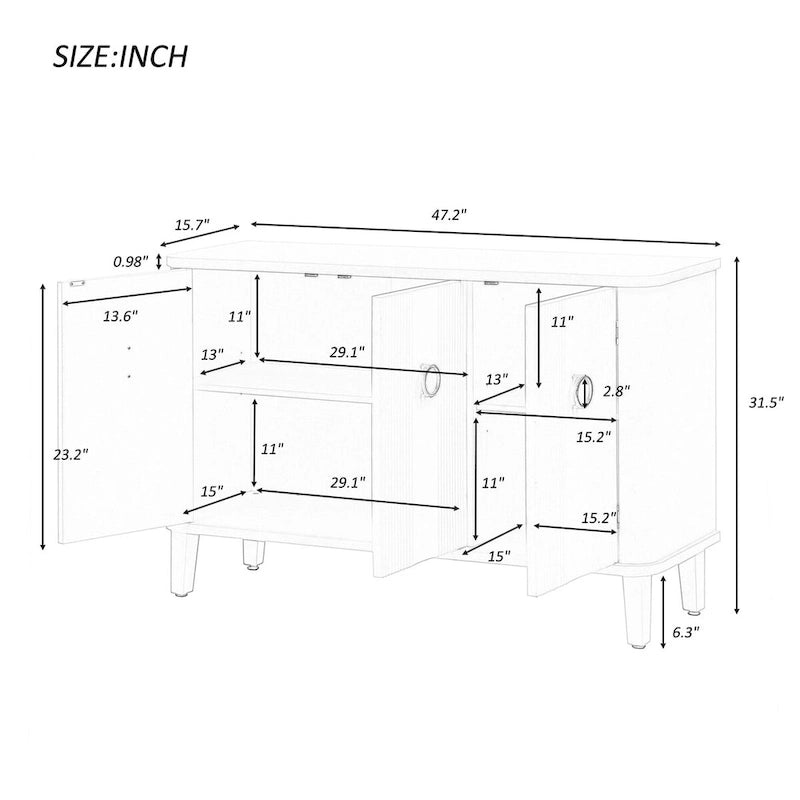 Armoire simple avec trois portes, réglable