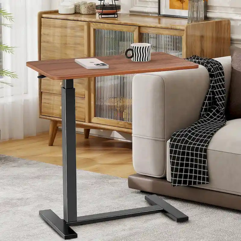 Bureau debout mobile avec roulettes, bureau pour ordinateur portable pneumatique, chariot d'ordinateur roulant, petit bureau réglable en hauteur, pour la maison