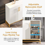 Bahut de rangement, Buffet moderne 4 portes avec étagère réglable pour salon, cuisine, salle à manger, couloir
